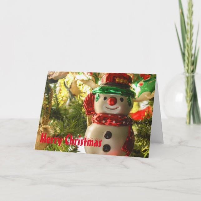 Feliz Navidad Snowman Card (Anverso)