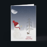 Feliz Navidad Snowman con estrella<br><div class="desc">Hombre de nieve con Navidades estrella de oro para pino viejo con copos de nieve.</div>