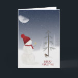 Feliz Navidad Snowman con estrella<br><div class="desc">Hombre de nieve con Navidades estrella de oro para pino viejo con copos de nieve.</div>