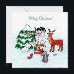 ¡Feliz Navidad! Snowman con sus amigos<br><div class="desc">Feliz Navidad! Hombre de nieve con amigos - Oso polar bebé,  pájaros,  alce,  conejo,  ~~~ Dibujo a lápiz de color de Krisi ArtKSZP ~~~ Categoría de la tienda >>> Feliz Navidad para los niños >>> Hombre de nieve con amigos</div>