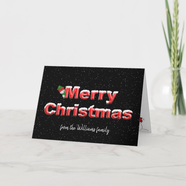 Feliz Navidad snowman en negro (Anverso)