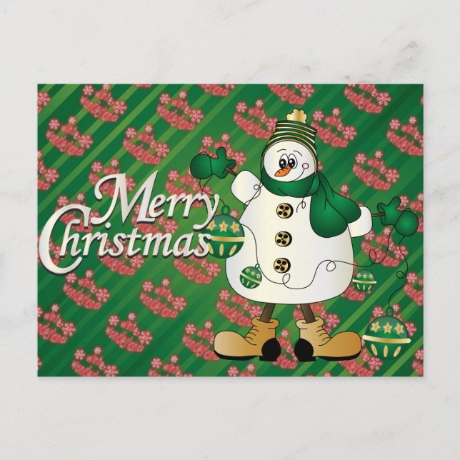 Feliz Navidad Snowman Green (Anverso)