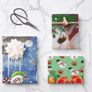 Feliz Navidad Snowman Sheets envolviendo papel