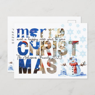 Feliz Navidad Snowman Snowflake Winter
