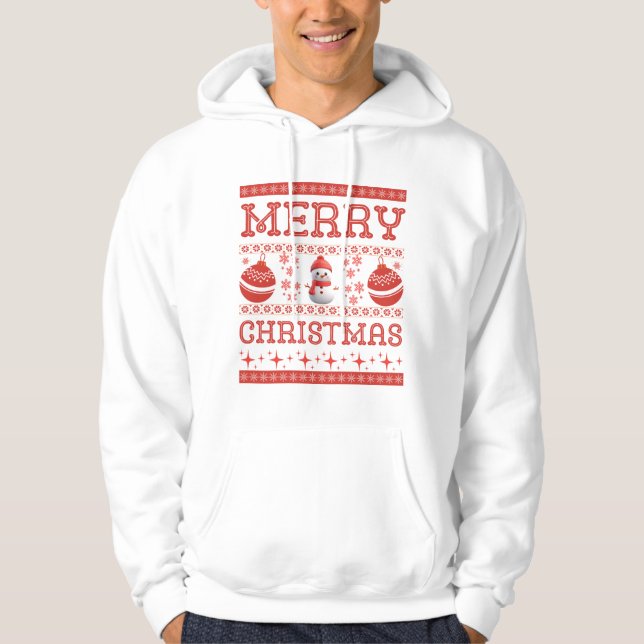 Feliz navidad Snowman suéter dulce Hoodie (Anverso)