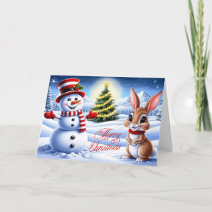 Feliz Navidad Snowman y Bunny
