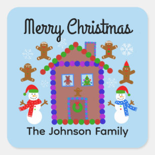 Feliz Navidad Snowman y casa de Pegatinas #3