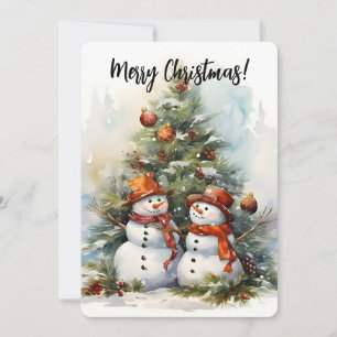 Feliz Navidad Snowmen y árbol de Navidad