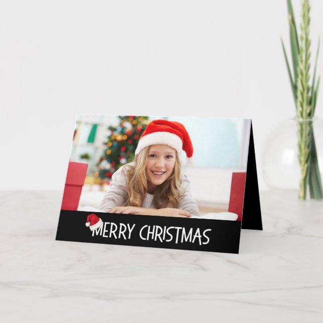 Feliz Navidad Sombrero de Papá Noel en foto de Per (Anverso)