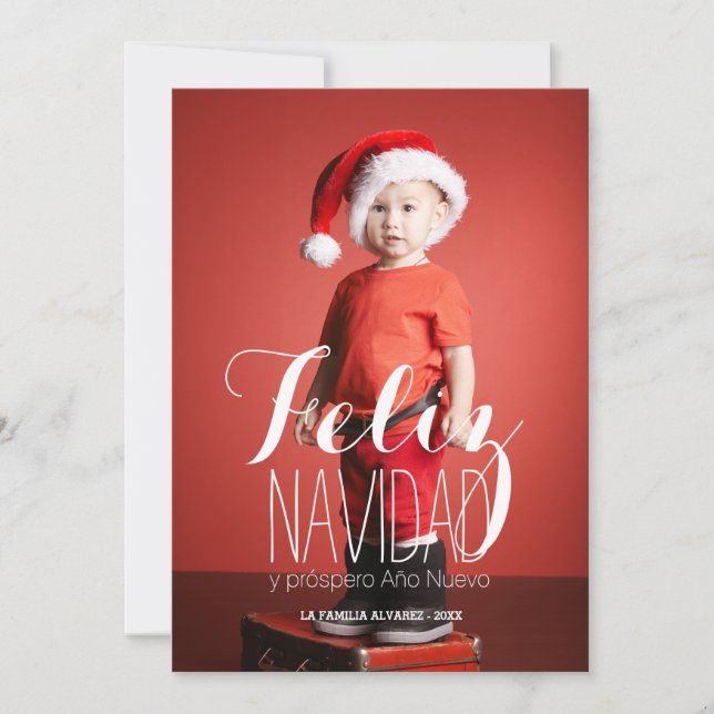 Feliz Navidad | Spanish Holiday Photo Card (Anverso)