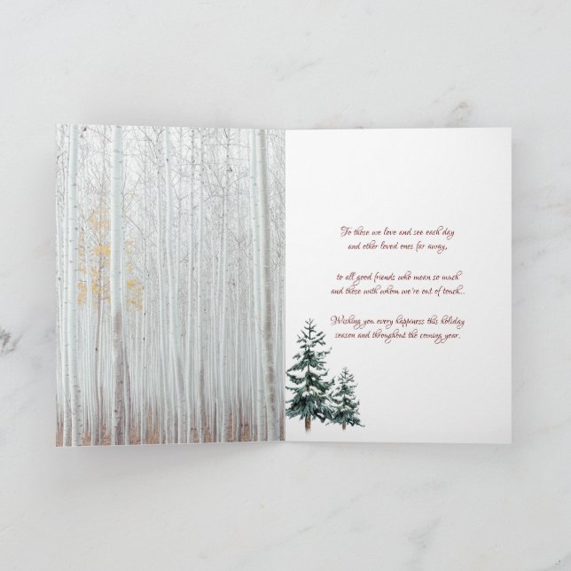 Feliz Navidad Sparkle Snowflakes Pine Trees (Interior)