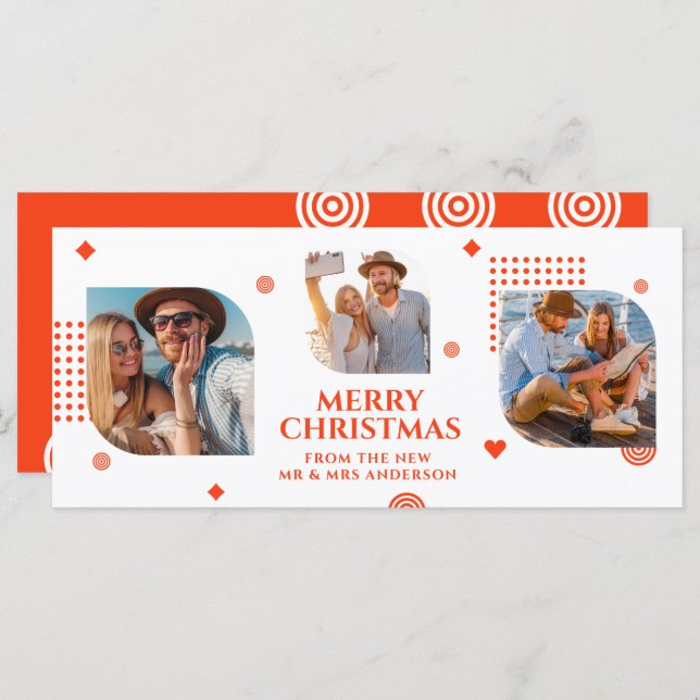 Feliz Navidad Sr. y Sra. 3 Collage de fotos Modern (Anverso / Reverso)