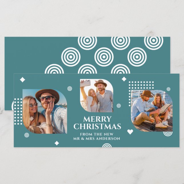 Feliz Navidad Sr. y Sra. 3 Collage de fotos Modern (Anverso / Reverso)