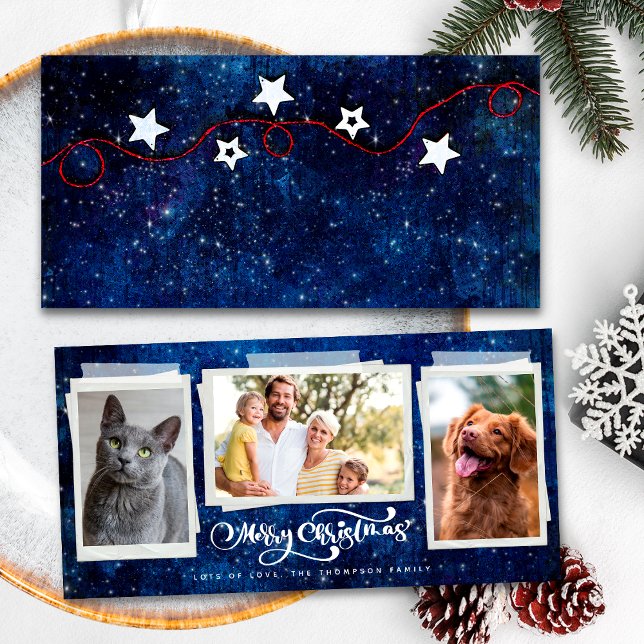 Feliz Navidad Starry Night 3 Collage de fotos (Front / Back)