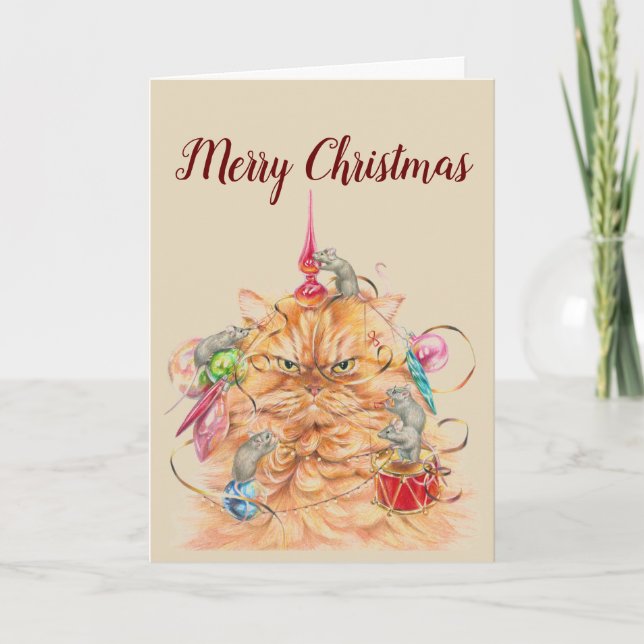 Feliz Navidad Stress Free Fun Cat & Mouse Animal (Anverso)