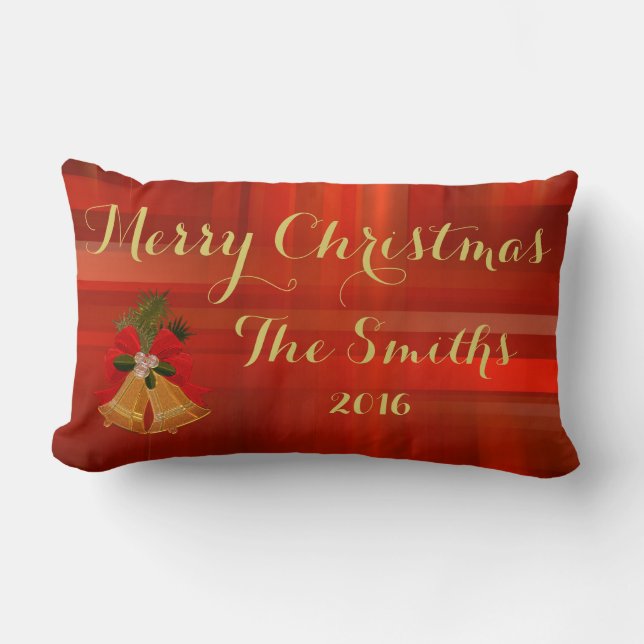 Feliz Navidad suave almohada roja roja (Anverso)
