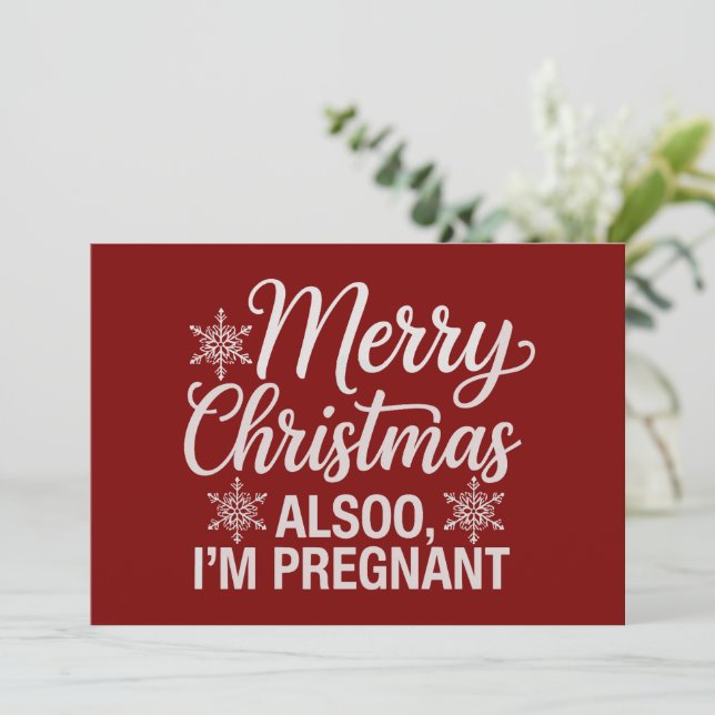 Feliz Navidad También Estoy Embarazada Anuncio de  (Anverso de pie)
