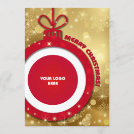 Feliz Navidad. Tarjeta corporativa con logotipo de