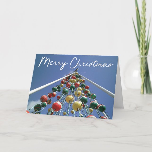 Feliz Navidad - Tarjeta de árbol de ornamentos (Anverso)