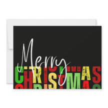 Feliz Navidad Tarjeta de Felicitación Negra Colori