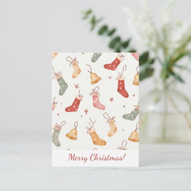 ¡Feliz Navidad! Tarjeta de Navidad.  (Anverso de pie)