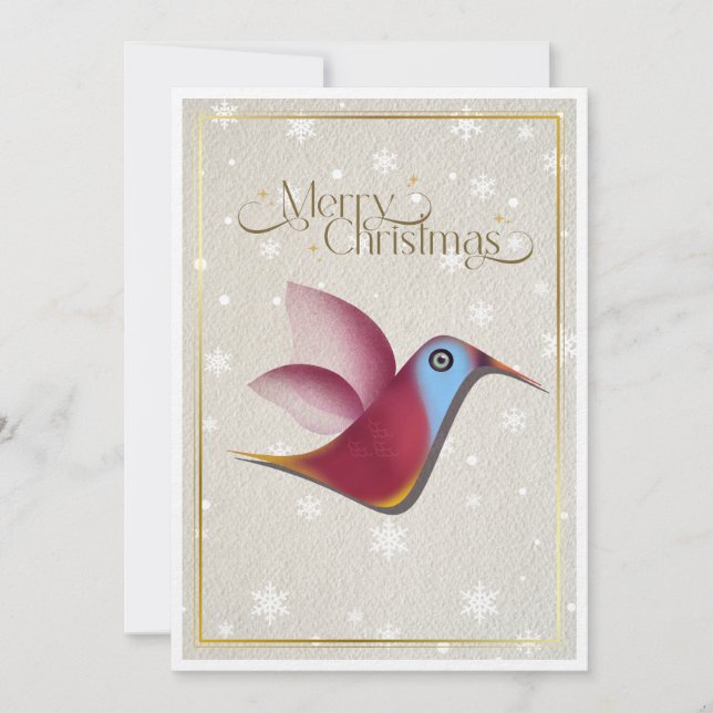 Feliz Navidad Tarjeta de Navidad de Colibrí Estilo (Anverso)