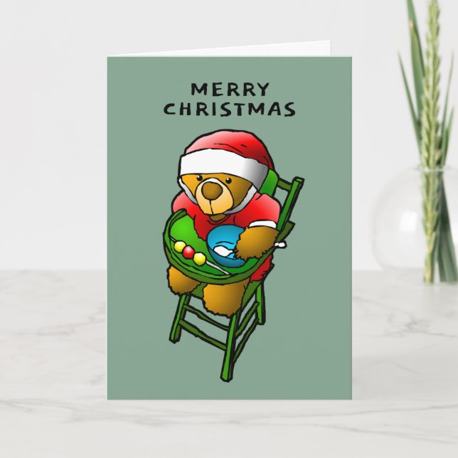 Feliz Navidad Tarjeta de Navidad de Osito de Peluc (Anverso)