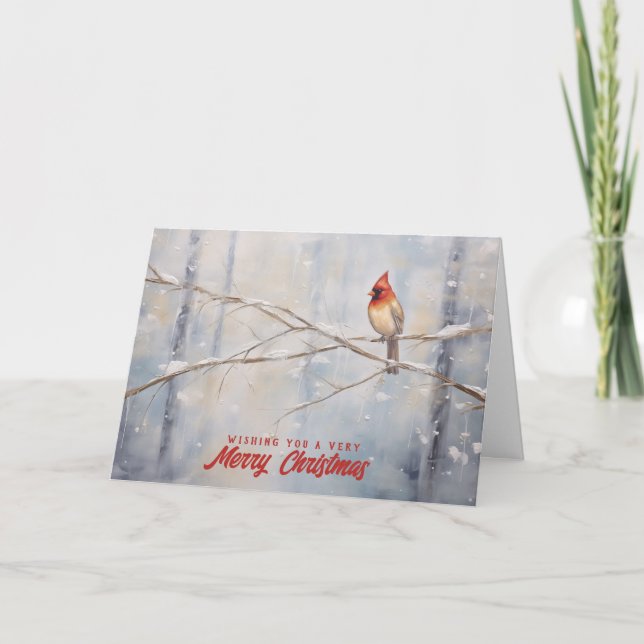 Feliz Navidad Tarjeta de Navidad del Cardenal (Anverso)