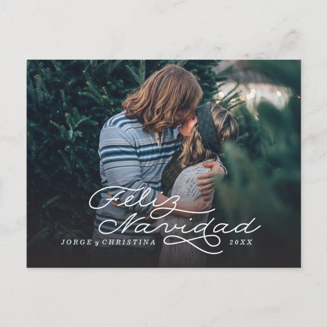 Feliz Navidad, tarjeta de Navidad española, postal (Anverso)