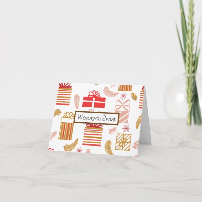 Feliz Navidad, tarjeta de Navidad polaca (Anverso)