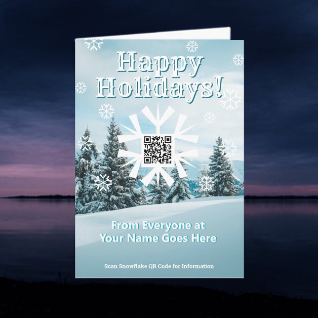 Feliz Navidad Tarjeta de Navidad Snowflake con cód (Subido por el creador)