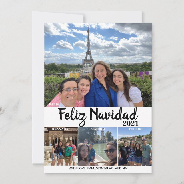 Feliz Navidad - Tarjeta de Navidades de viaje (Anverso)