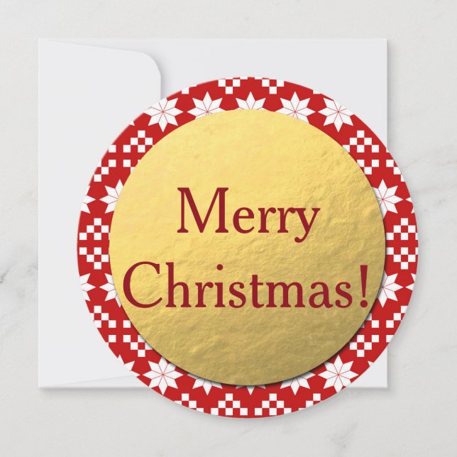 Feliz Navidad! Tarjeta de Navidades redondos, Reli (Anverso)