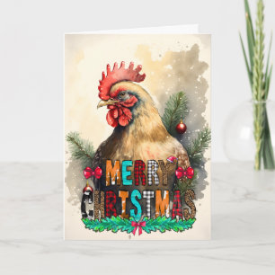 Feliz Navidad Tarjeta de Pollito Adorable