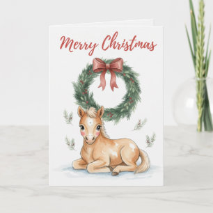 Feliz Navidad Tarjeta de Potro Lindo Amante de los