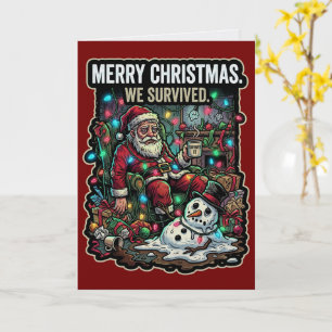 Feliz Navidad Tarjeta de Supervivencia Humorístico