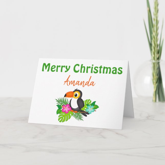 Feliz Navidad Tarjeta de Tucán (Anverso)