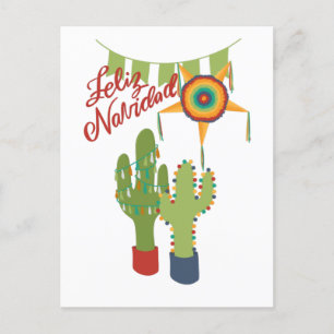 Feliz Navidad tarjeta de vacaciones con cactus dec