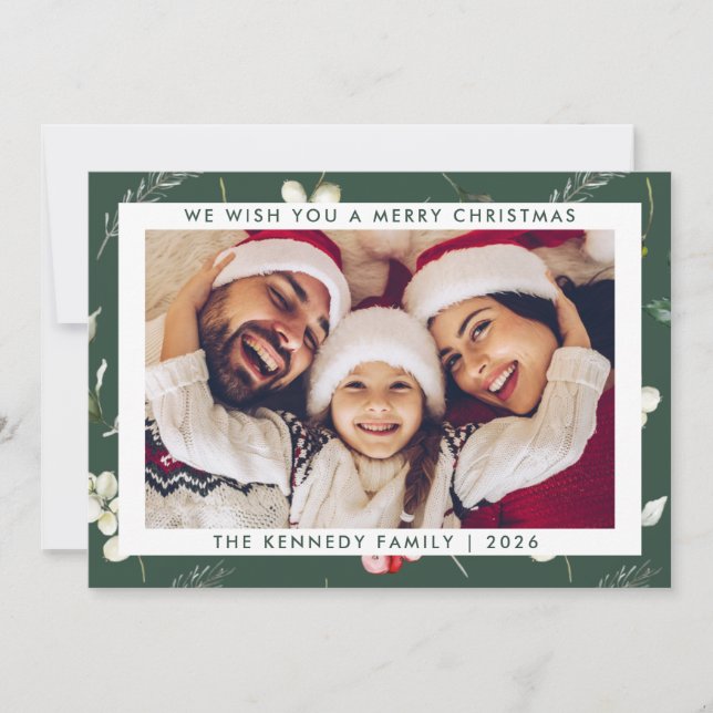 Feliz Navidad Tarjeta de vacaciones con foto moder (Anverso)