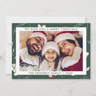 Feliz Navidad Tarjeta de vacaciones con foto moder