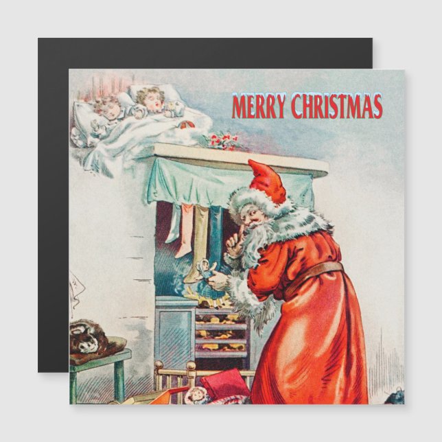 Feliz Navidad - tarjeta de vacaciones de santa cla (Anverso/Reverso)
