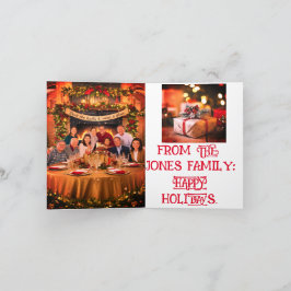 Feliz Navidad tarjeta de vacaciones plegada famili