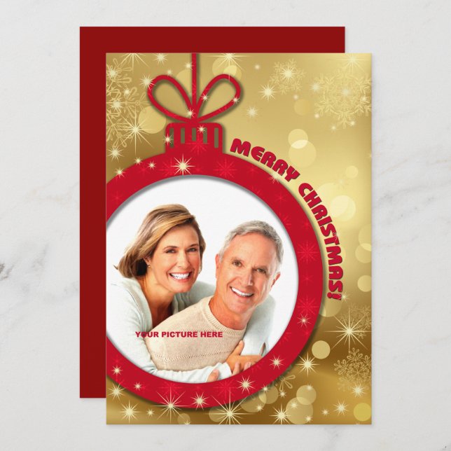 Feliz Navidad. Tarjeta fotográfica de Navidad para (Anverso / Reverso)