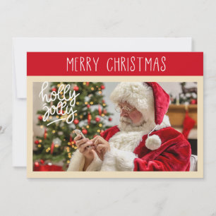 Feliz Navidad Tarjeta fotográfica Holly Jolly Sa