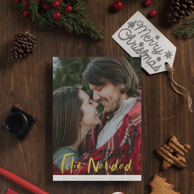 Feliz Navidad - Tarjeta navideña para Navidades (Feliz Navidad Photo Christmas Holiday Card)
