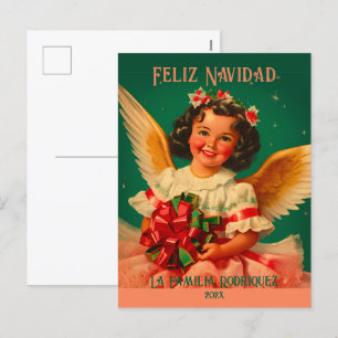 "Feliz Navidad" tarjeta postal de Angel Navidades