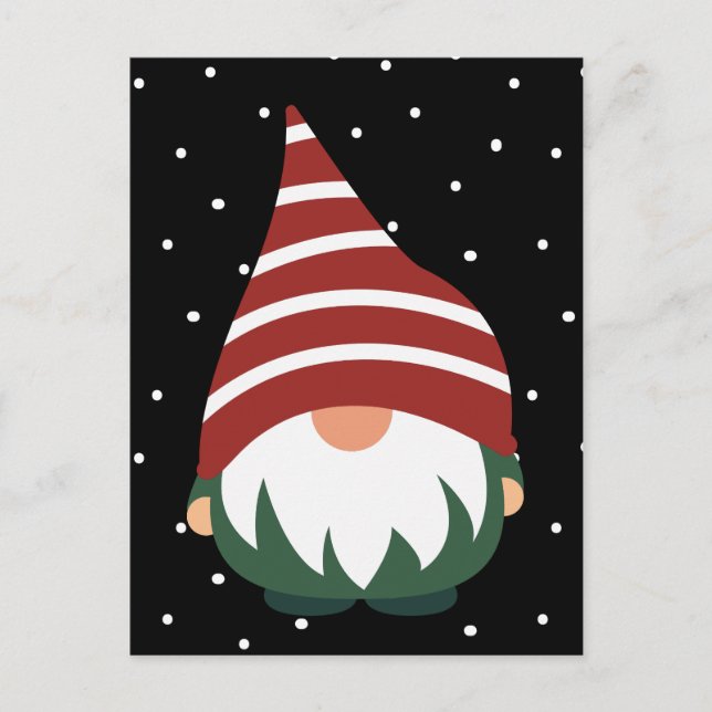 FELIZ NAVIDAD | Tarjeta postal de gnomo de vacacio (Anverso)