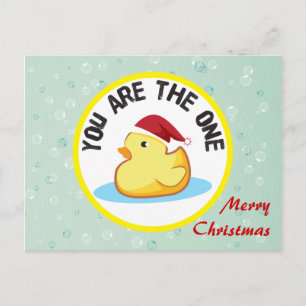Feliz Navidad tarjeta postal de pato de goma amari