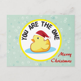 Feliz Navidad tarjeta postal de pato de goma amari
