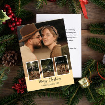 Feliz Navidad Tarjeta postal navideña de cuatro fo